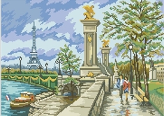 Алмазная вышивка (мозаика) "Набережная Сены"